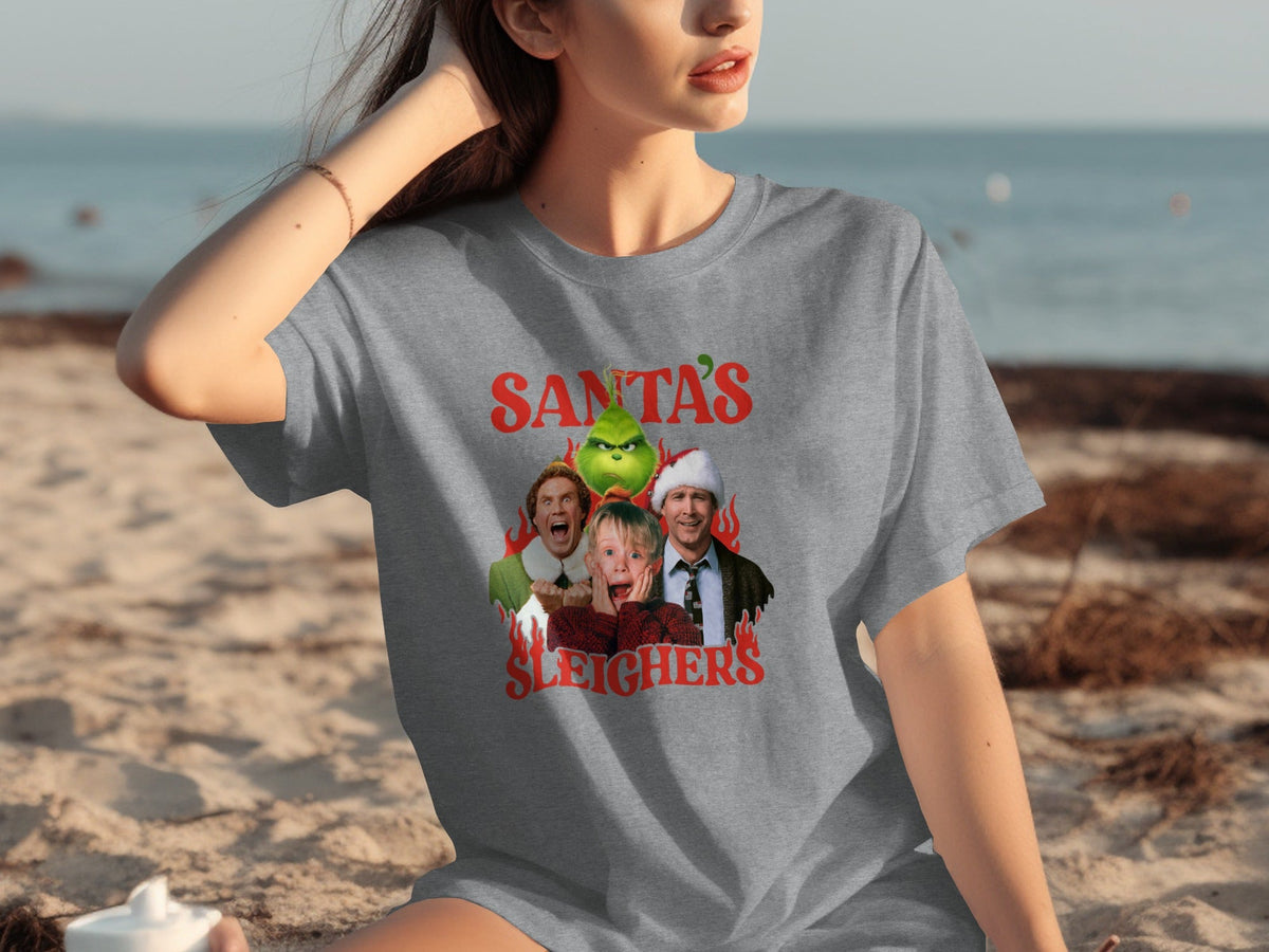 Santa's Sleighers Characters Graphic Novelty Christmas T-Shirts