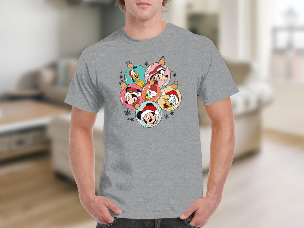 Christmas Disney Friends in Bauble Ornaments T-Shirts