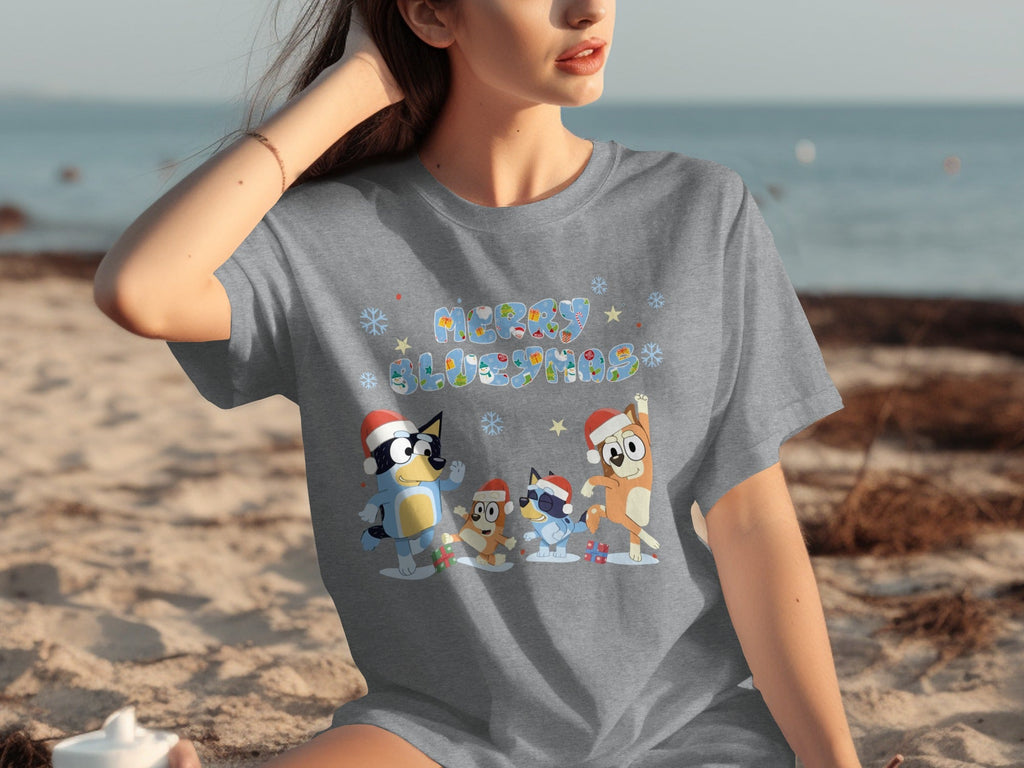 Merry Bluemas Holiday Season Celebration Cartoon T-Shirts