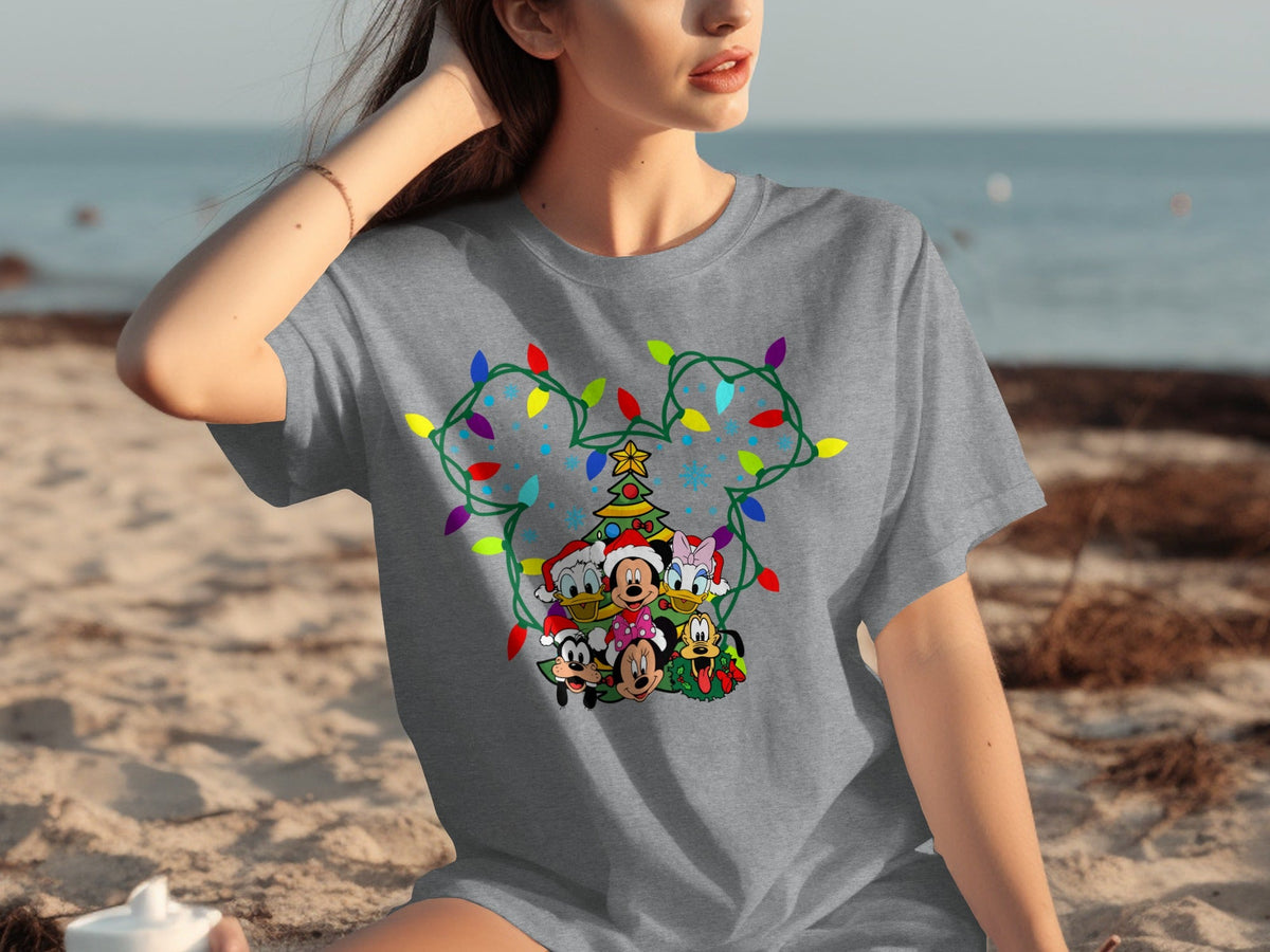 Festive Disney Friends Under Christmas Tree T-Shirts