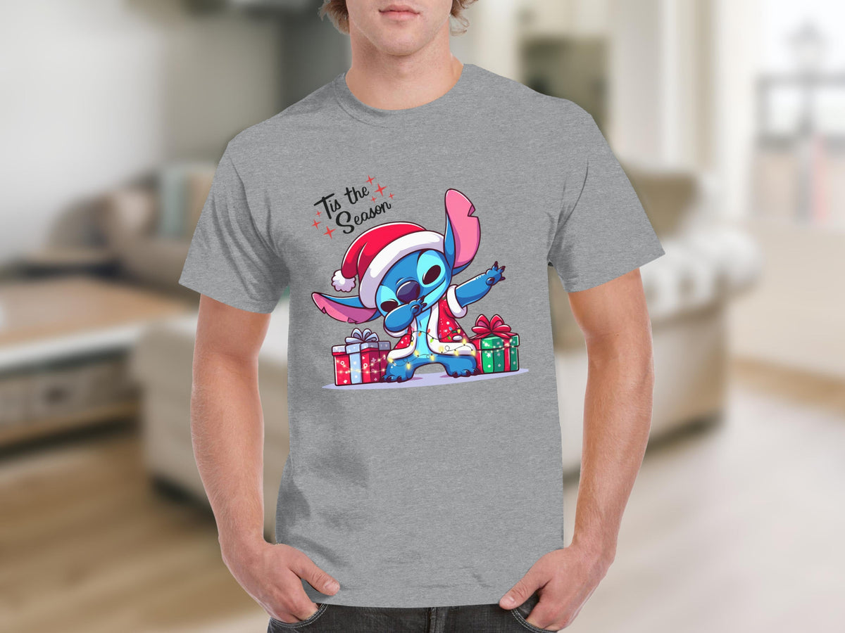 Stitch Dabbing with Christmas Presents Tis The Season T-Shirts