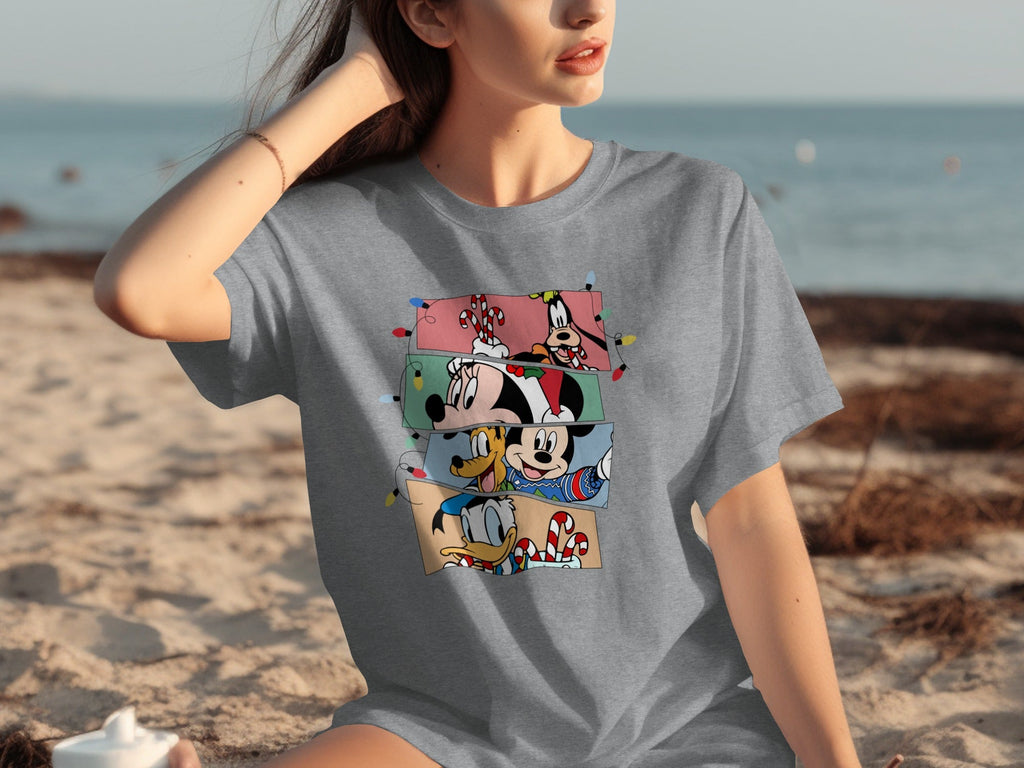 Christmas With Goofy Minnie Mickey and Donald Duck T-Shirts