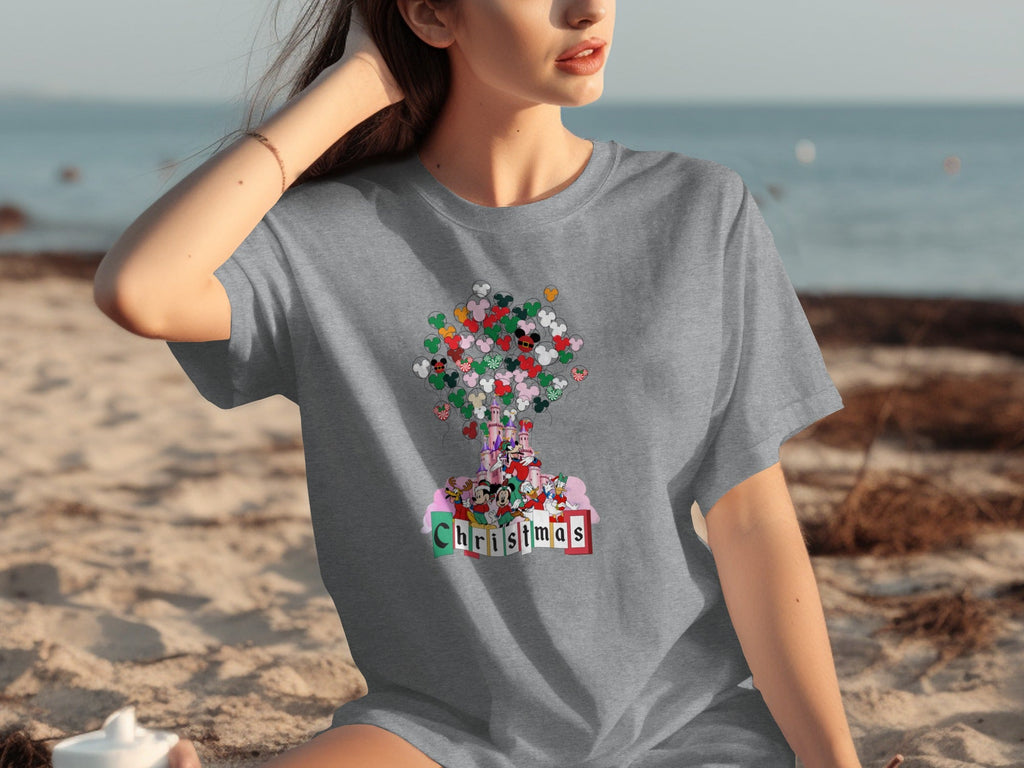 Christmas With Mickey And Friends Colorful Balloons T-Shirts product image 1