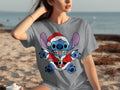 Stitch Dressed in Santa Suit Christmas Holiday T-Shirts