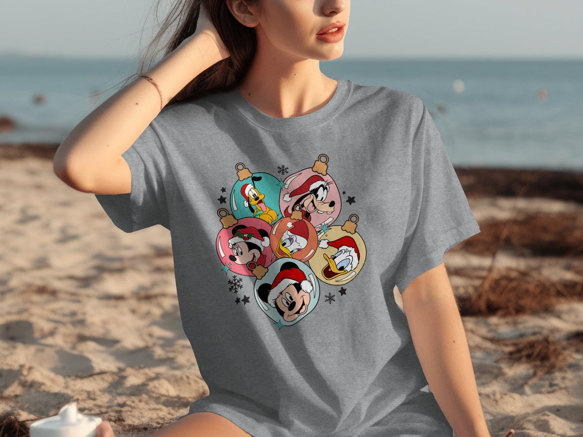 Christmas Disney Friends in Bauble Ornaments T-Shirts