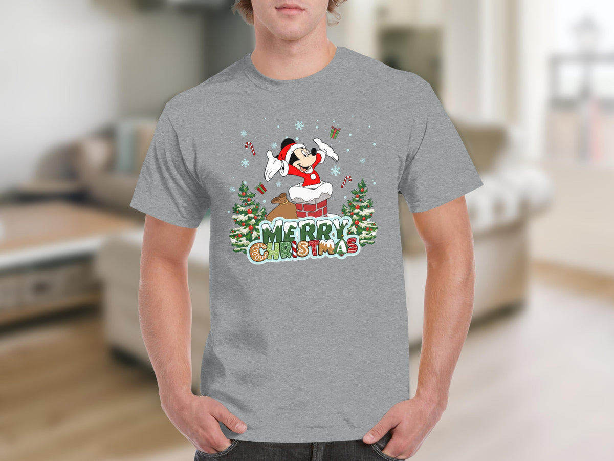 Mickey Mouse Festive Cheer Merry Christmas Design T-Shirts