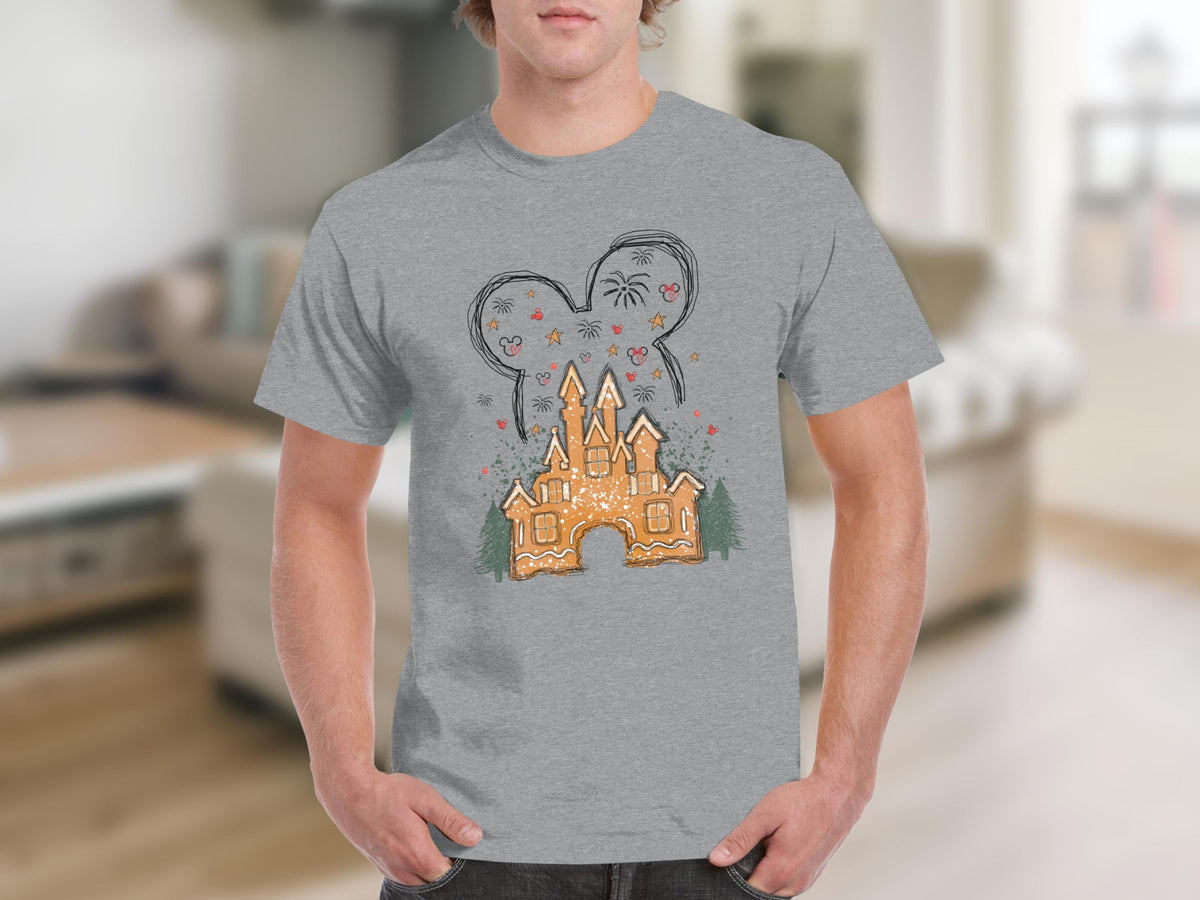 Disney Gingerbread Castle With Fireworks And Mouse T-Shirts product image 2