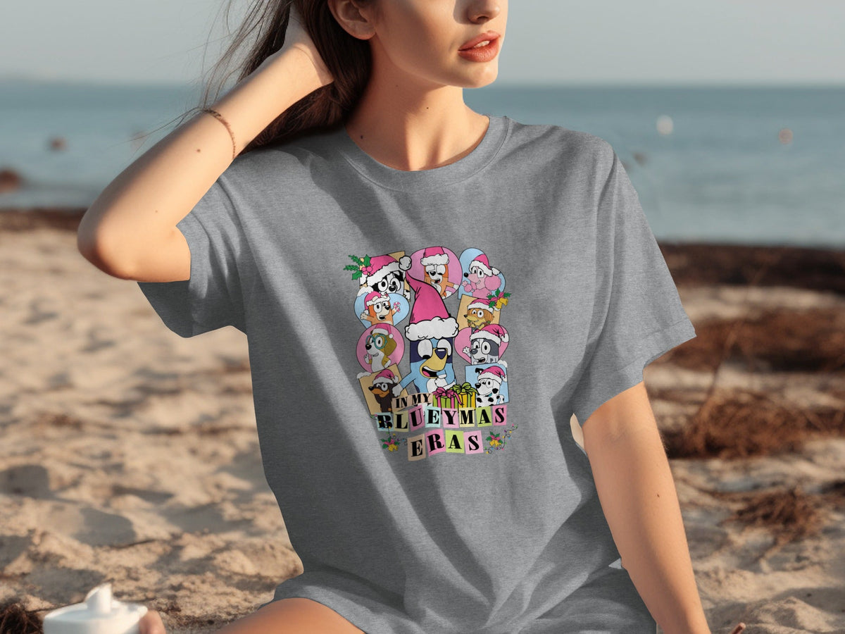 In My BlueyMas Eras Featuring Christmas Dogs T-Shirts