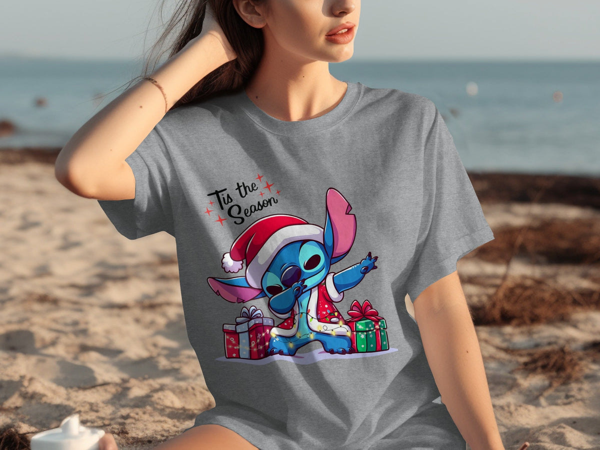 Stitch Dabbing with Christmas Presents Tis The Season T-Shirts