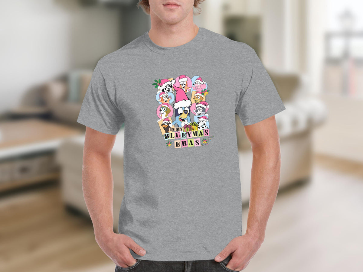 In My BlueyMas Eras Featuring Christmas Dogs T-Shirts