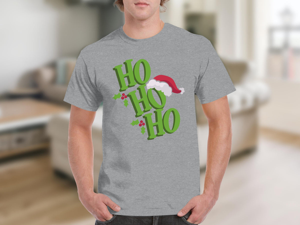 Festive Ho Ho Ho With Santa Hat Graphic Design T-Shirts
