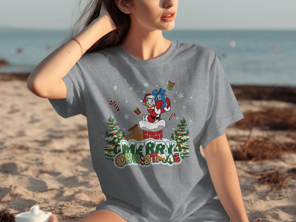 Daisy Duck Santa with Merry Christmas Design T-Shirts product image 1