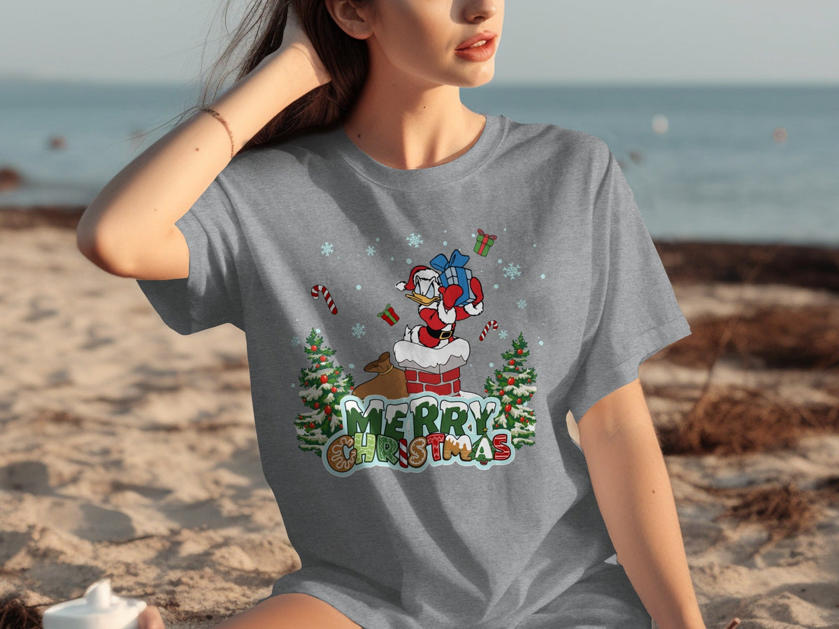 Daisy Duck Santa with Merry Christmas Design T-Shirts product image 1